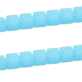 20 stuks Top Facet kralen vierkant 2mm Aquamarine blue