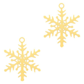 2 x Hangers bohemian sneeuwvlokje Goud ca. 17x13mm (Ø1mm)