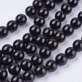 10 x  Edelsteen kraal Black Onyx 10mm gat 1mm