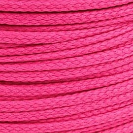 1 meter sieradenkoord c.a. 4 x 3mm kleur Dark Fuchsia Pink