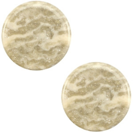 1 x 12 mm platte cabochon Polaris Elements Stardust Sand beige