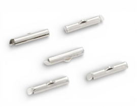1 x Schuif eindkap 5,5 x 10 x 4mm, gat: 1mm, binnendiameter 3mm, platinum kleur