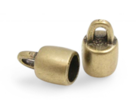 DQ metaal eind kap diameter 5mm antiek bronskleur oogje 2,5 mm (Nikkelvrij)