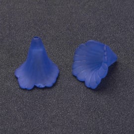 10 x prachtige acryl bloem kelk 20 x 20 x 2mm gat: 1,5mm blue