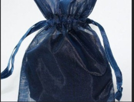 1 x luxe organza zakje, kies uit 6 verschillende maten - Navy Blue