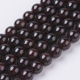 10  x  Edelsteen kraal van Garnet 8mm gat c.a. 0,5mm