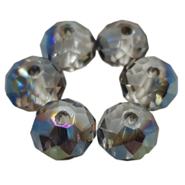 10 x briolette Kristal facet kralen donut; 6 mm x 8 mm, Gat 1,6 mm