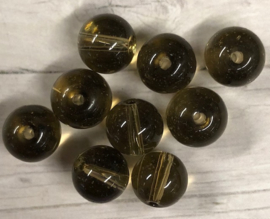 15 Stuks doorzichtige glaskralen een donkergroene gloed 8mm gat 1mm