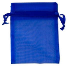 c.a. 50 x Organza zakjes  15 x 20 cm colbalt blauw