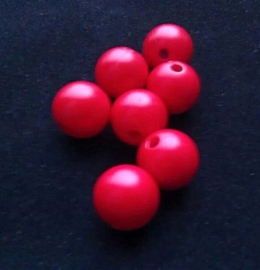 10 Stuks acryl kralen rood 12 mm