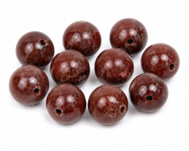 10 x Edelsteen kralen Carnelian Carneool 8 mm – gat 1 mm – roodbruin