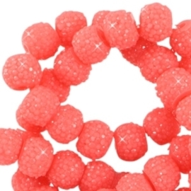 10 x Sparkling beads 8mm Rouge red