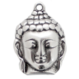 1 x Bedel DQ Buddha large Antiek zilver (nikkelvrij) ca. 29 x 21 mm 
