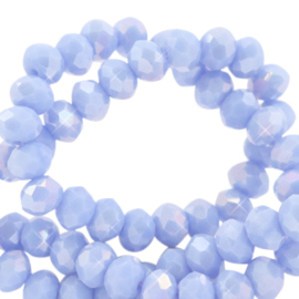20 x Top Facet kralen 4x3 mm disc Lavender blue-pearl shine coating