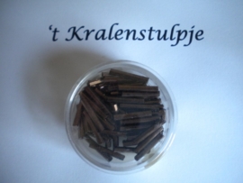 Pracht - glasstiften buisjes met zilverinslag 15mm 17 gram brons