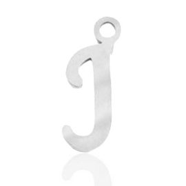 Roestvrij stalen (RVS) Stainless steel bedels initial J