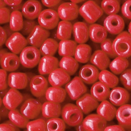 20 gram Glaskralen Rocailles 6/0 (4mm) Crimson red