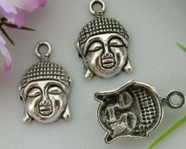 10x Tibetaans zilveren bedel Buddha 22x15mm