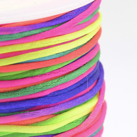1 rol satijnkoord nylon / macramé koord 1 mm – kleurrijk