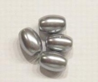 15 x Glasparel ovaal zilvergrijs 10 mm