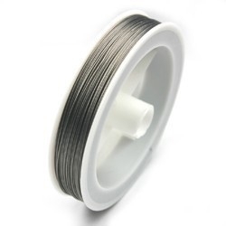 RVS Rijgdraad met nylon coating 0,45 mm x 50 meter platinum