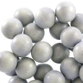 20x Aardse tinten houten kralen rond 8 mm Grey violet