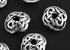 10 x Tibetaans zilveren kralen kapjes 10mm