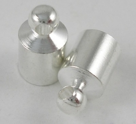 10  x metalen antiek zilveren kralenkapjes 5 x 9mm  Ø- 4,5 mm oogje 1,2mm
