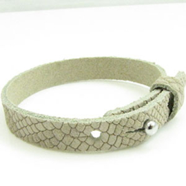 1 x Cuir Armband DQ Suede 10 x 2,2mm Reptiel Champagne