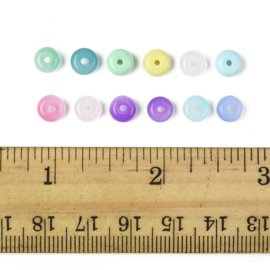 20 x Imitatie jade glaskralen rondelle 6-6,5 x 3,5 mm – gat 1,2-1,4 mm – Mixed Color