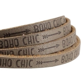 20 cm Plat imi leer 5mm met quote - Boho chic - Terra brown ♥