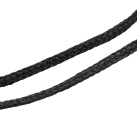 Bundel met 24 meter gevlochten nylon koord 1mm kleur zwart