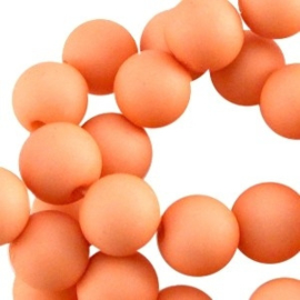 40x 6mm Acryl kralen mat rond Soft orange