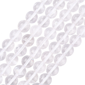 10 x Edelsteen kralen bergkristal 10 mm – gat 1,2 mm – transparant
