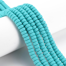 20 x Polymeer kralen rondellen 7mm Dark Turquoise