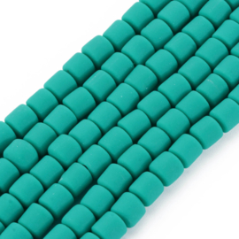 20 x handgemaakte polymeer klei kralen dark cyan 6,5 x 6mm gat: 1,2mm column 