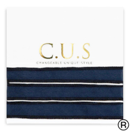1 x C.U.S® sieraden lint Shiny intense dark blue ca. 65x1.2cm