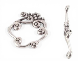 4 x Kapittel slotje 26 x 24 mm – staafje 41 mm – antiek zilverkleur