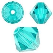 10 x Preciosa Kristal Bicone 6mm light Sky Blue