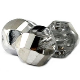 10 x Top helix vorm 8 mm facetkraal Silver Crystal