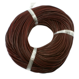 50 cm DQ leer - runderleer 3mm dik kleur Chocolate