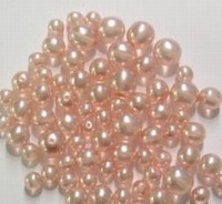 Glaskralen set transparant Licht roze met mooie parelmoer glans in 3 maten 14 mm, 12 mm en 10 mm  c.a. 60~70 gram