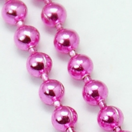 100 cm Ball Chain ketting dikte 2 mm roze (per meter verpakt)