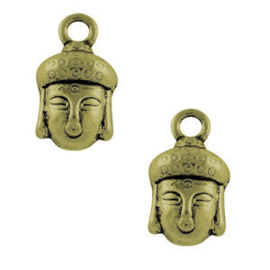3 x Bedel Buddha 14x8 mm Antiek Brons
