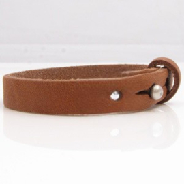 1 x Cuir Armband DQ Suede 8 x 2,2mm Cowboy Brown