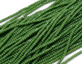 1 x Streng met ca. 165–169 glaskralen facet rondelle briolette kristal – 2,8~3 x 2 mm – gat 0,8 mm – Olive Drab