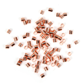 100 x rose gold knijpkralen buismodel 2mm doorsnede 1,5mm