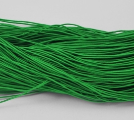 8 meter rond elastisch koord van rubber voorzien van een laagje stof 1mm groen