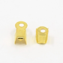 10 x goud kleur veterklemmen 9mm