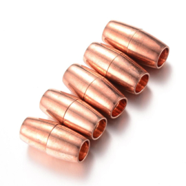 Magneet slotje Rosegold 16 x 8mm  Ø5mm